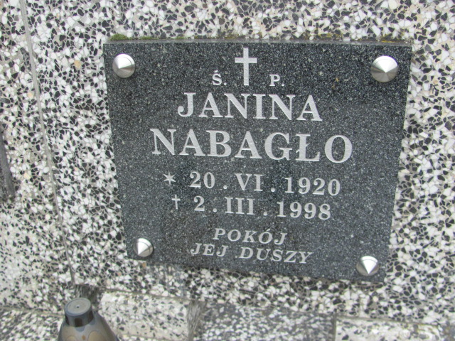 Janina Nabagło 1920 Dukla - Grobonet - Wyszukiwarka osób pochowanych