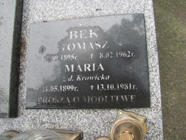 Tomasz Bek Dukla - Grobonet - Wyszukiwarka osób pochowanych